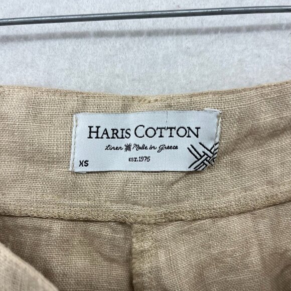 Haris Cotton Linen Shorts Womens XS Brown Mid Rise Chino Lightweight Summer Boho - Picture 6 of 8